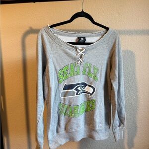 NFL Seattle Seahawks Lace-Up Gray Sweatshirt